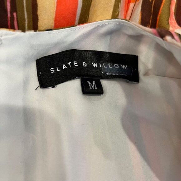 Slate & Willow Women's Striped Elliott Romper Orange Black Green Gold Size Med - Picture 11 of 12